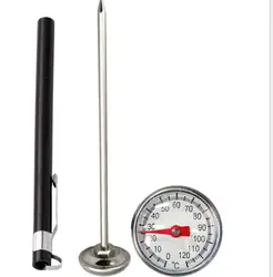 Enhanced Stainless Steel Kitchen Thermometer Probe | Versatile Temperature Tester for Food & Beverages (-10 to 120°C) (Black 0 to 120C)