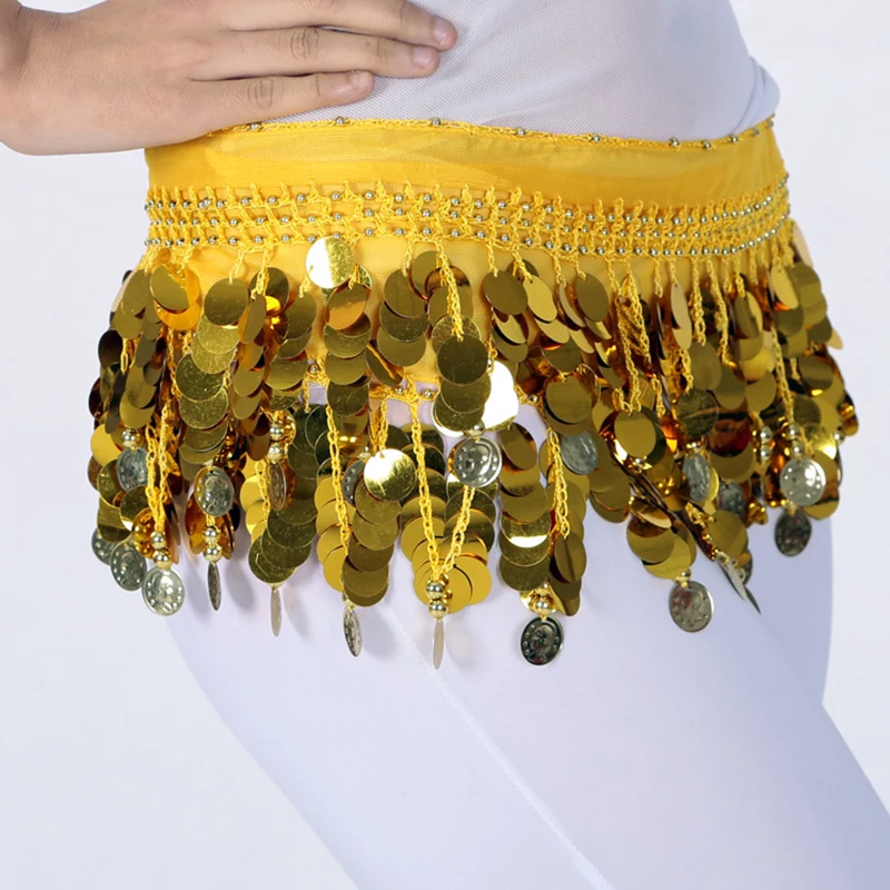 Belly Dance Accessories High Quality Gold Sequins Waist Chain Indian