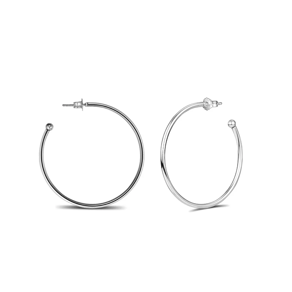 

2018 New Good Quality 925 Sterling Silver Alluring Hearts Hoop Earrings, Clear CZ Earring For Women Wedding Jewelry Making