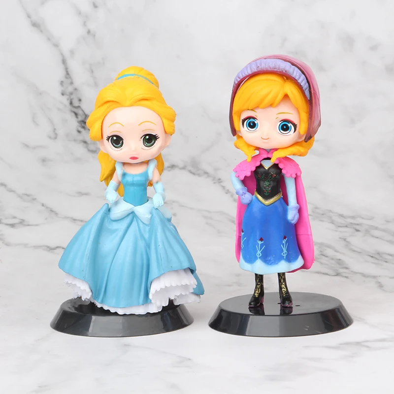 6 шт./компл. Q Posket Cinderella Snow white rapunzel Эльза Анна Алиса ПВХ экшн Фигурки игрушки Qposket