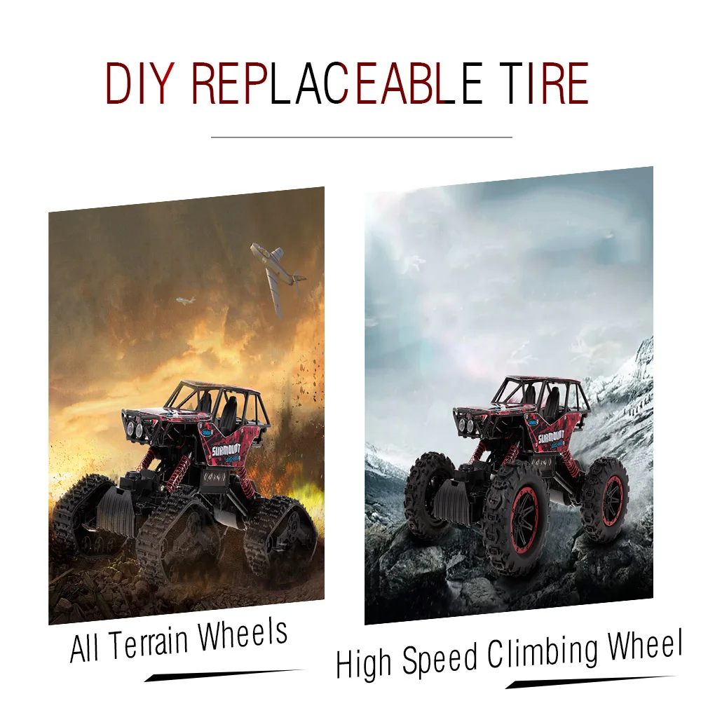 8897-187E Радиоуправляемая машина 1/12 2,4G 4WD DIY шины для любой местности высокоскоростные Автомобили RC Рок Гусеничный радиоуправляемые игрушки для мальчиков детей