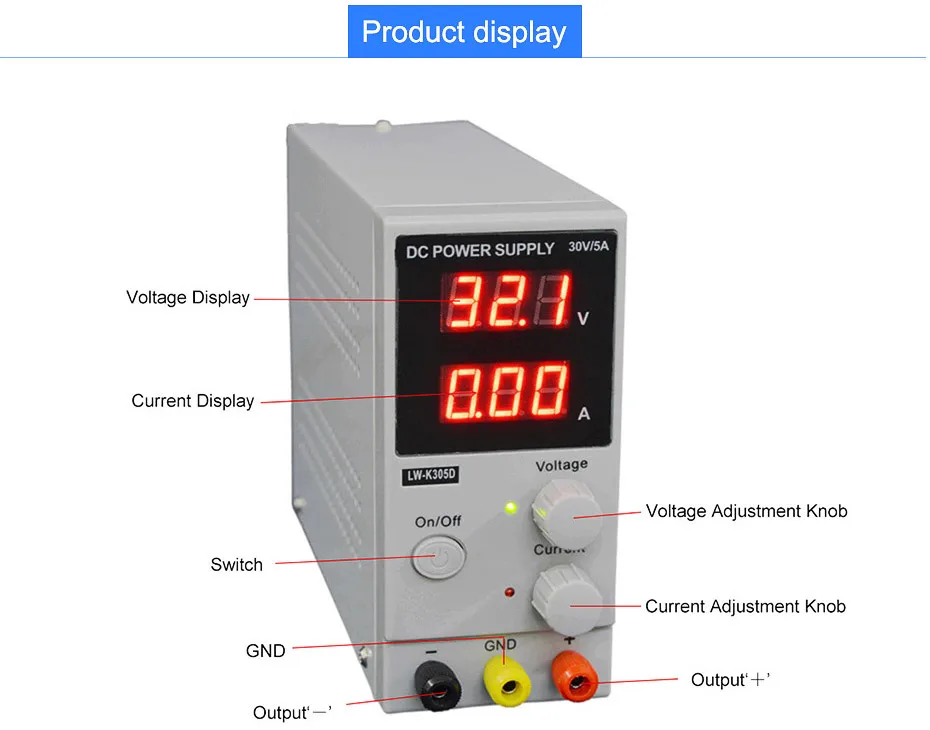 LW K305D DC Питание Регулируемый цифровой литий Батарея зарядки 30V 5A переключатель лаборатория Питание Напряжение регуляторы