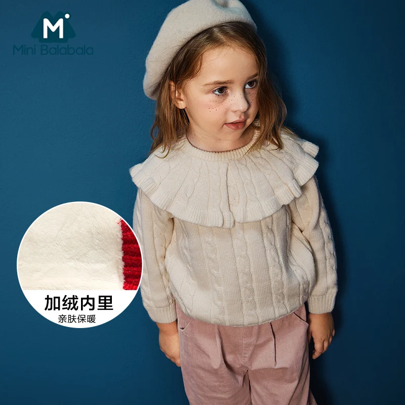 

Mini Balabala Baby Cardigan Girls Sweater Winter Spring Toddler Sweaters 100% Cotton Knitted Kids Cardigan Jacket Ruffle Girls P