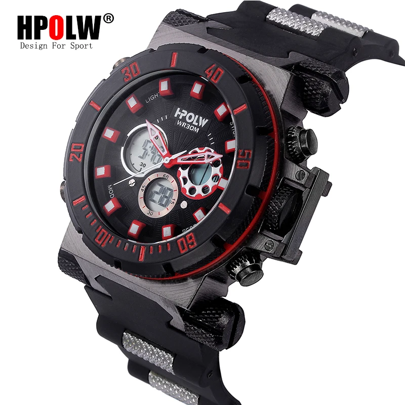 

Men Fashion Military Digital Wristwatches Clock HPOLW Luxury Brand Mens Sports Watches Dive Electronics LED Military Watch