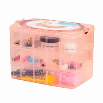 

1PC 3 Layer 30 Compartments Adjustable Plastic Storage Box Case Holder New Jewelry Case Makeup Organizer