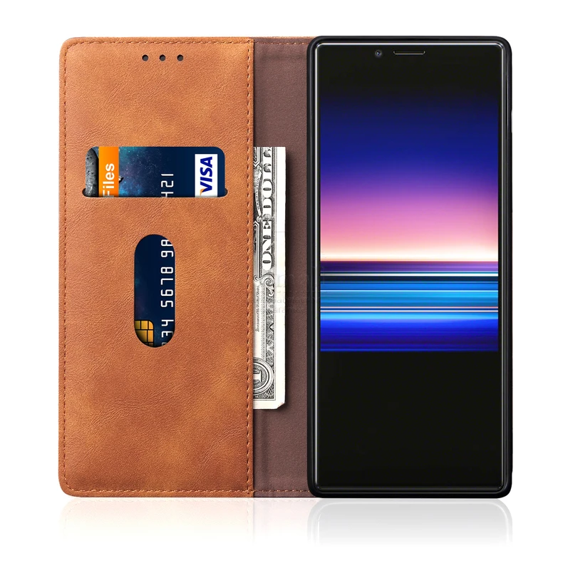 Винтаж кожаный чехол с откидной крышкой для sony Xperia A1 бумажник класса люкс для карт магнитный штатив обложка книги Повседневное чехол для телефона Fundas