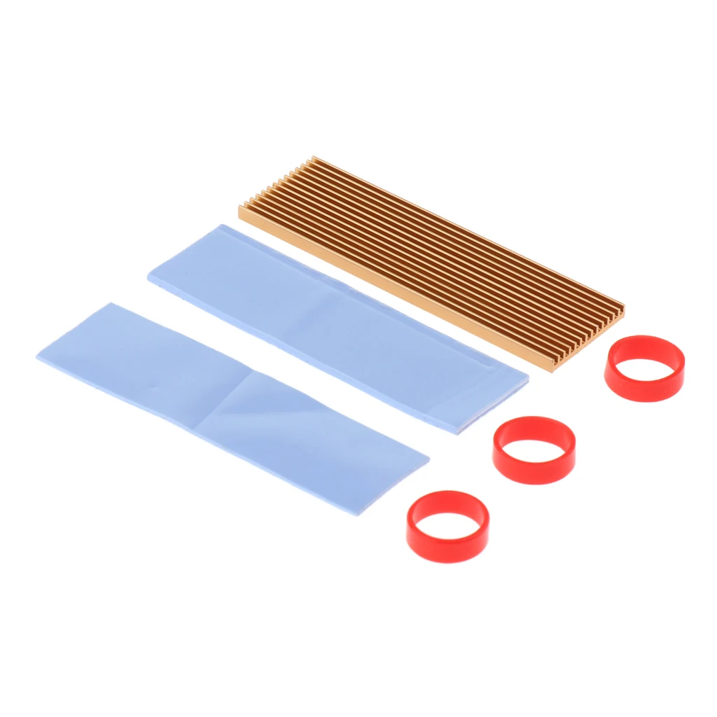 Heat Sink Dissipation Aluminum Cooling Fin for M.2 NGFF NVMe 2280 SSD Gold
