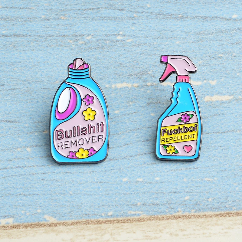 

Enamel Brooches Badges Detergent Bullshit Remover tools repellent Button Lapel Pin Denim Jackets Badge Jewelry
