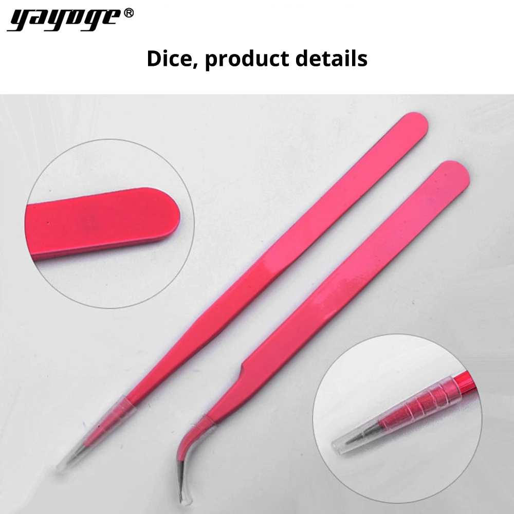 

Yayoge Eyebrow Tweezer Stainless Steel Nails Picking tools Anti-static False Eyelash Extension Auxiliary