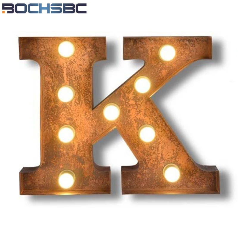 Настенные светильники BOCHSBC с логотипом K Металлическая лампа буквами винтажная