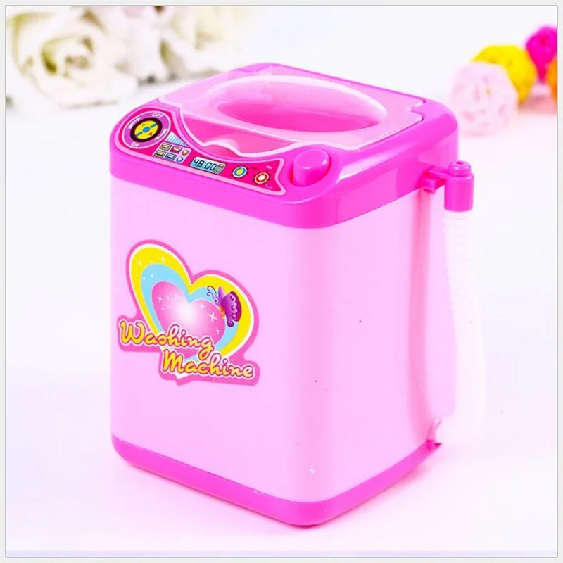 

Mini makeup brush cleaning electric pink washing machine toys pretend play kids toys children Furniture Toys Children's day gift