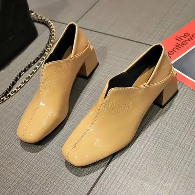 UNIGUE/Новинка года; весенняя женская обувь в Корейском стиле; повседневная женская обувь в стиле ретро с пряжкой и квадратным носком - Цвет: A1