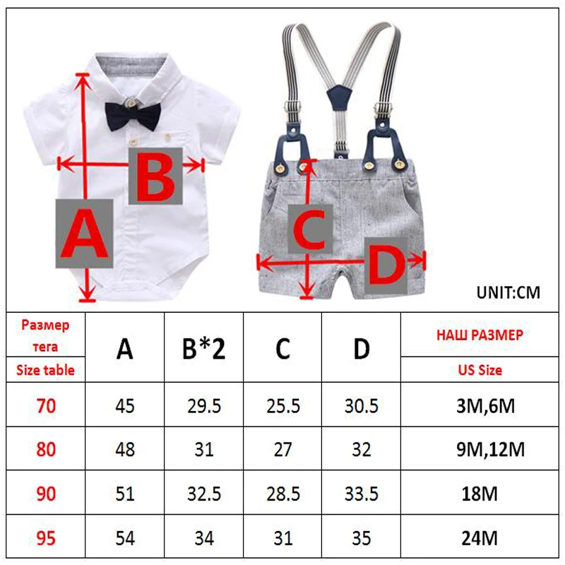 Комплект летней деловой одежды для новорожденных мальчиков, костюм с бантом для свадьбы, дня рождения, комбинезон для мальчиков, белый комбинезон, рубашка, одежда для джентльмена