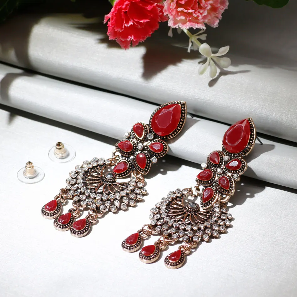 VINTAGE indian ethnic wedding resin earrings  (6)