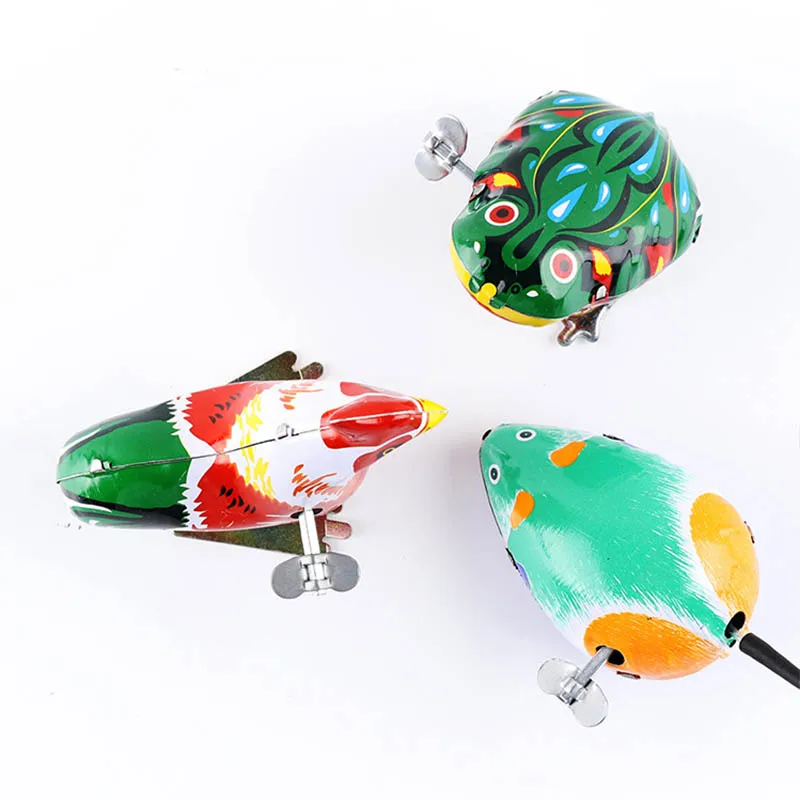 Hot Children's Classic Tin Clockwork Toy Jump Frog Old Hen Mouse Children's Classic Building Block Toy Boy Education jm79
