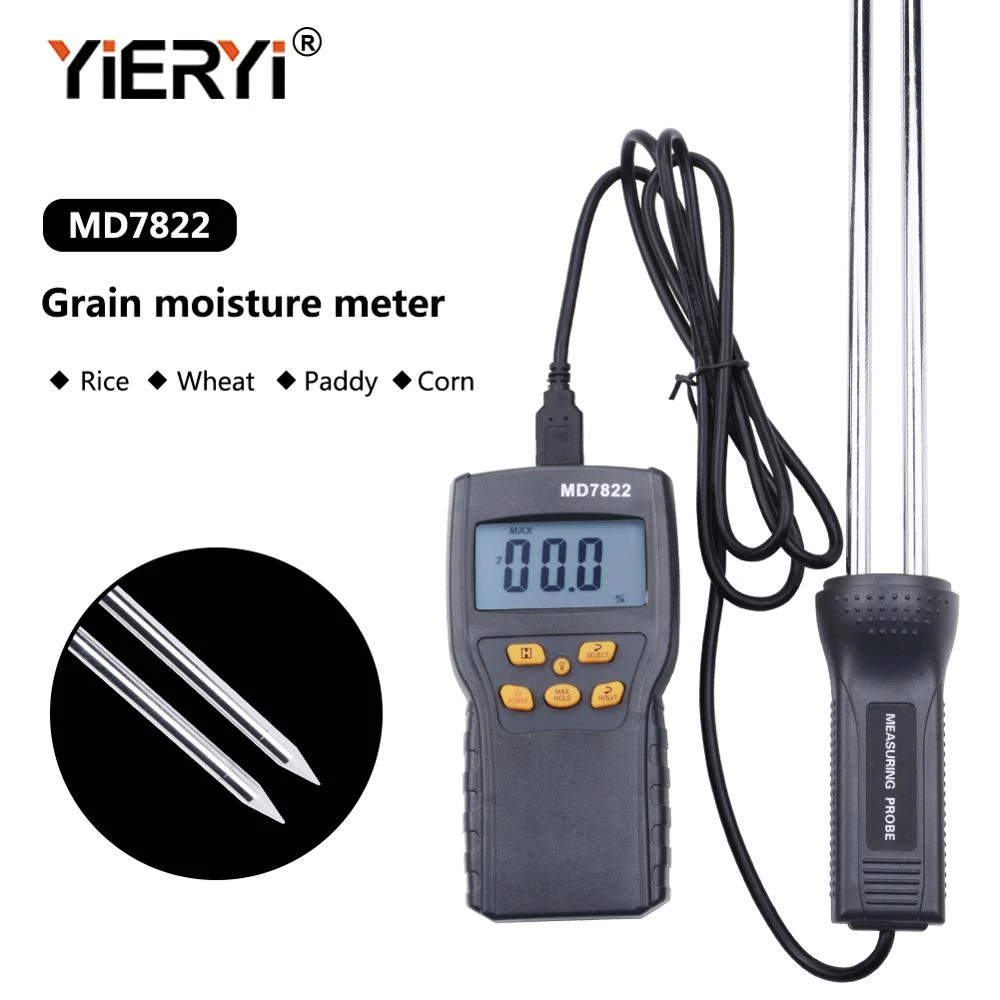 LCD Screen Grain Tester Test Kit Measuring Tool Grain Moisture Meter Standard for Forage for Wheat Corn with Moisture Measuring Range 2%~30% 