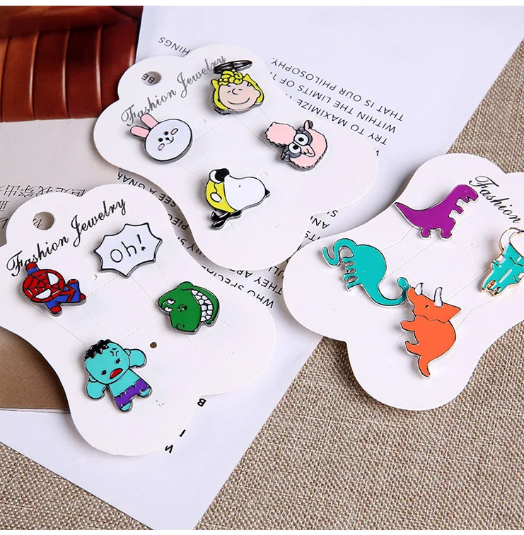 

Free Shipping Cartoon Rabbit Dinosaur Brooch Pin New Metal Animal Enamel Brooches Fashion Bag Hat Badge jewelry For Women