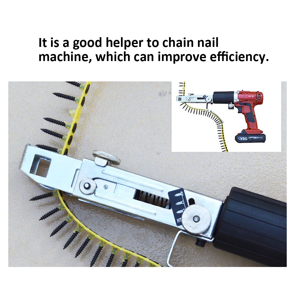 

Multifunctional Automatic Household Tools Set Handheld Electric Drill Nozzle Adapter Nail Exit Bracket and Chain Nails Kit