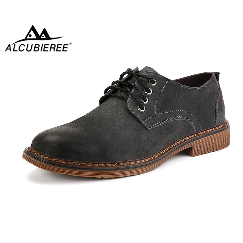 

ALCUBIEREE 2018 British Style Vintage Men Brogue Shoes Men's Lace-up Breathable Oxford Shoes Fashion Men Leather Shoes Size38-43