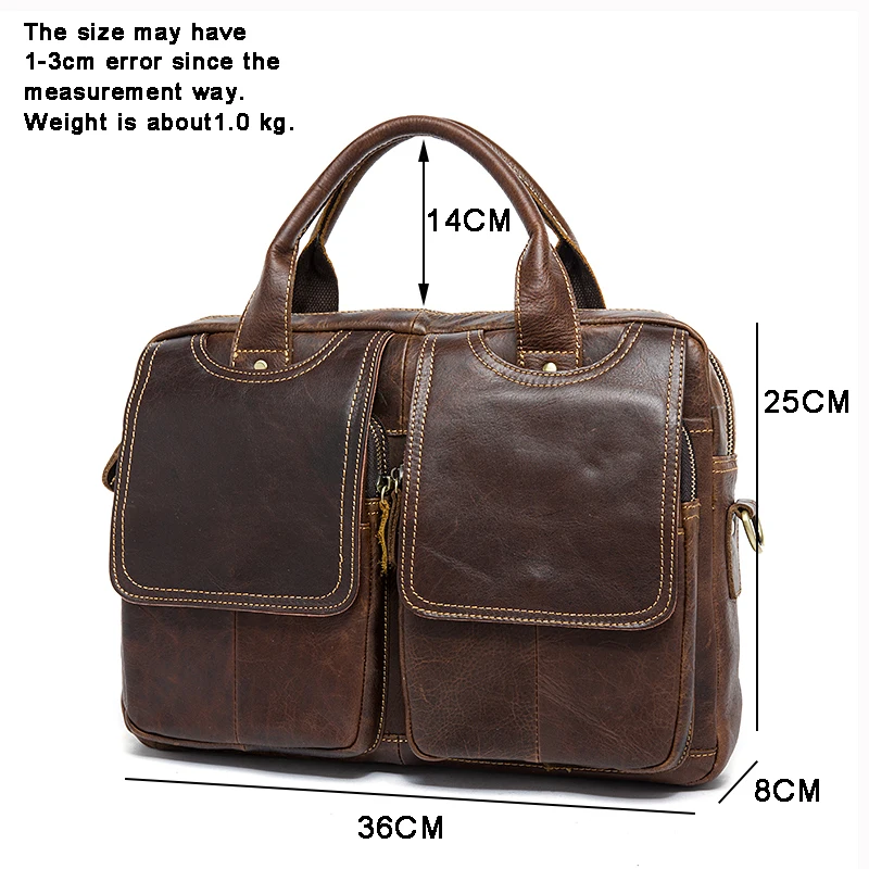 

Business Men Briefcase Handbags Genuine Leather Men's Messenger Bag Shoulder Crossbody Bags Leather Travel Totes Laptop Bag Male