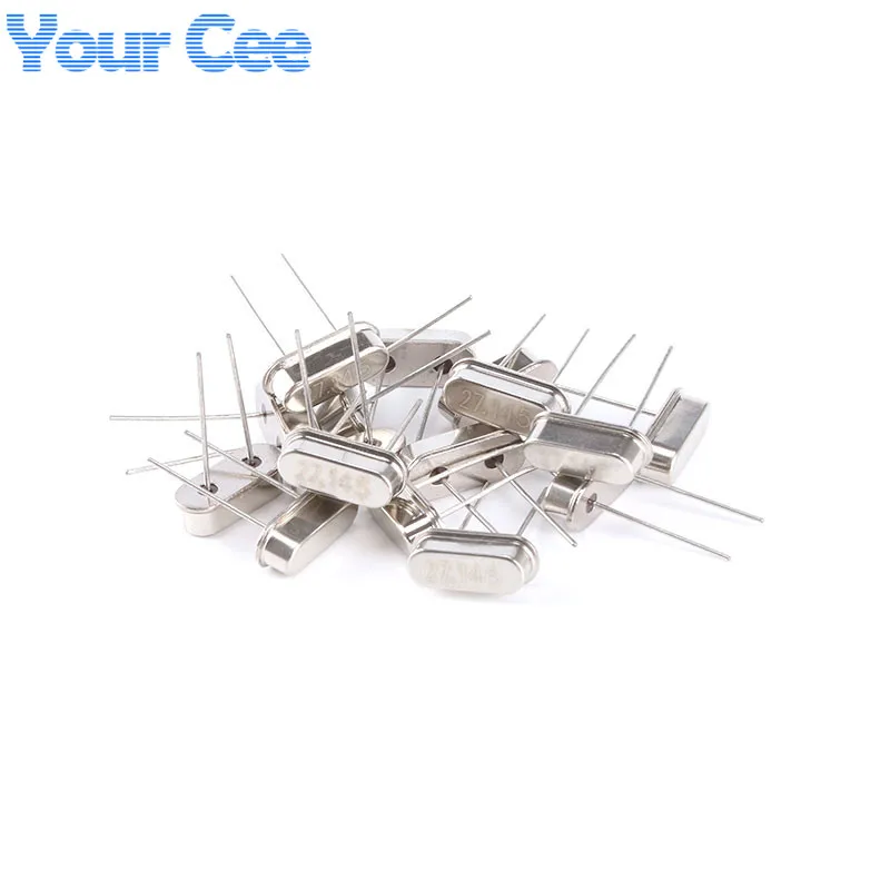Crystal Oscillator 10pcs 27.145MHz 27.145M Hz 27.145 MHz Quartz Passive Crystal Oscillator Resonator HC-49S Through Holes DIY Kit Parts