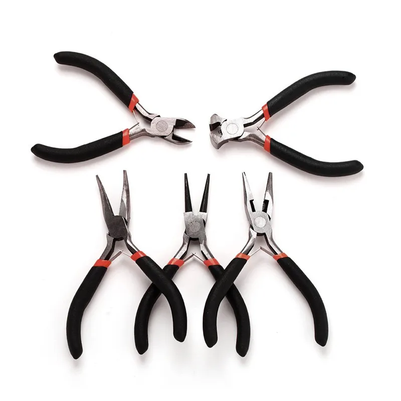 5pcs Beading Handle Pliers Tool Kit Jewelry Plier Ferronickel Carbon