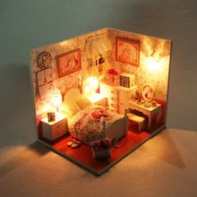 Кукольный дом мебель Diy Миниатюрный пылезащитный чехол 3D Деревянный Миниатюрный Кукольный домик комплект Детские игрушки Подарки на день рождения- теплая история