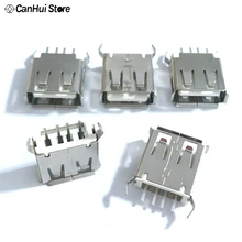 10/20 шт. Тип usb женский вертикальный разъем 180 градусов 4 Pin Гнездовой разъем Jack разъемы 13,7 мм USB 2,0 щипцы изогнутые фиксированной F