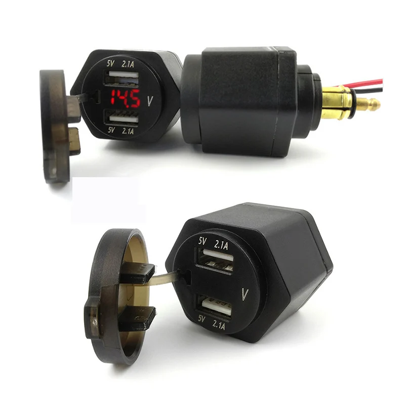 Разъем питания для мотоцикла с двумя USB портами 12 В|Зажигалка| |