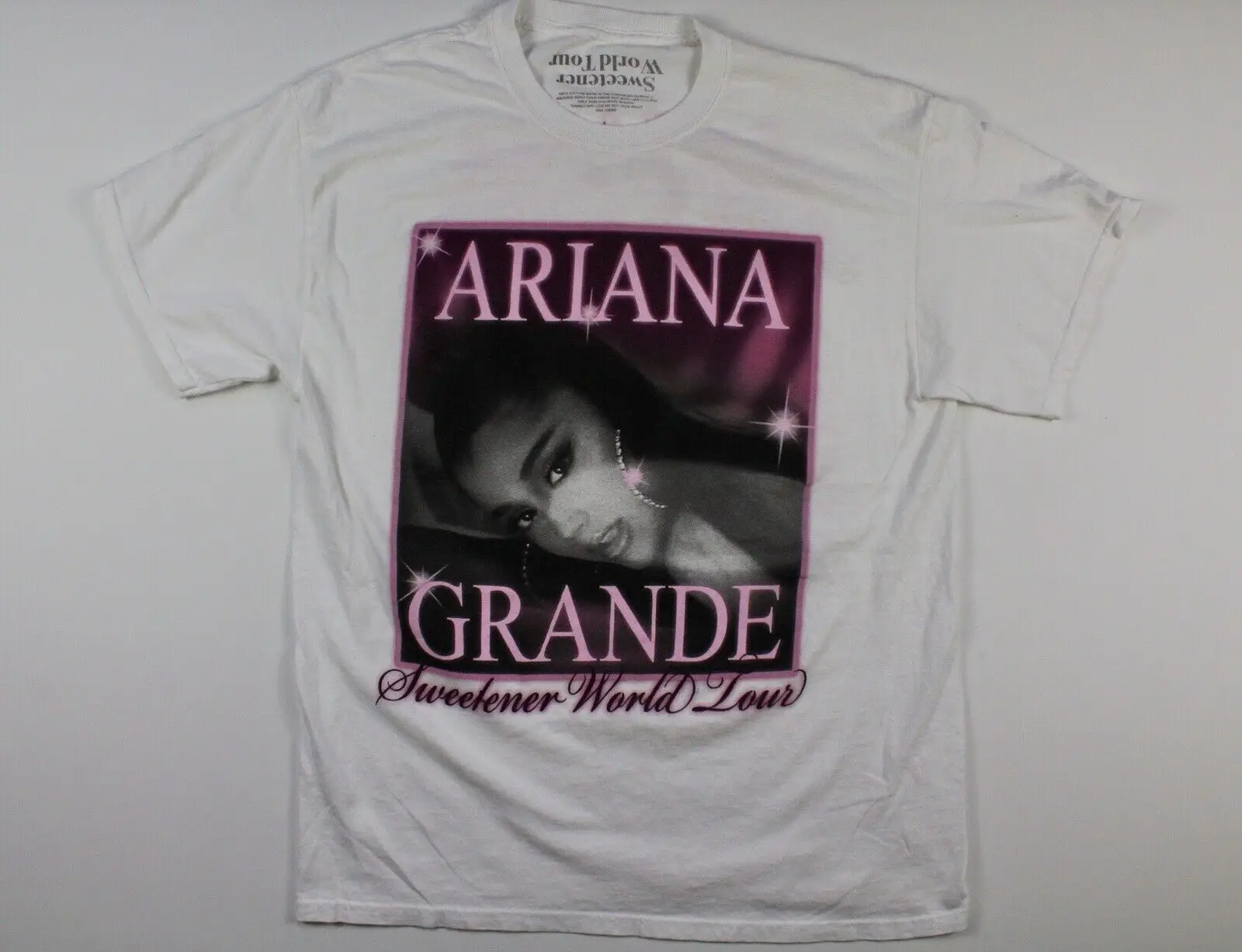 Мужская футболка с принтом Ariana Grande белая круглым вырезом большие