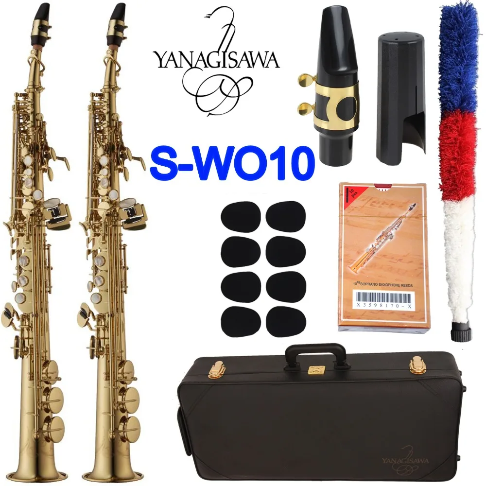 

Yanagisawa Soprano Saxophone S-WO10 Gold Lacquer Sax Soprano Mouthpiece Ligature Reeds Neck Musical Instrument Accessories