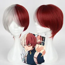 Мой герой Академии Boku без Хиро Академия шото Академии Тодороки бело-красный парик для косплея