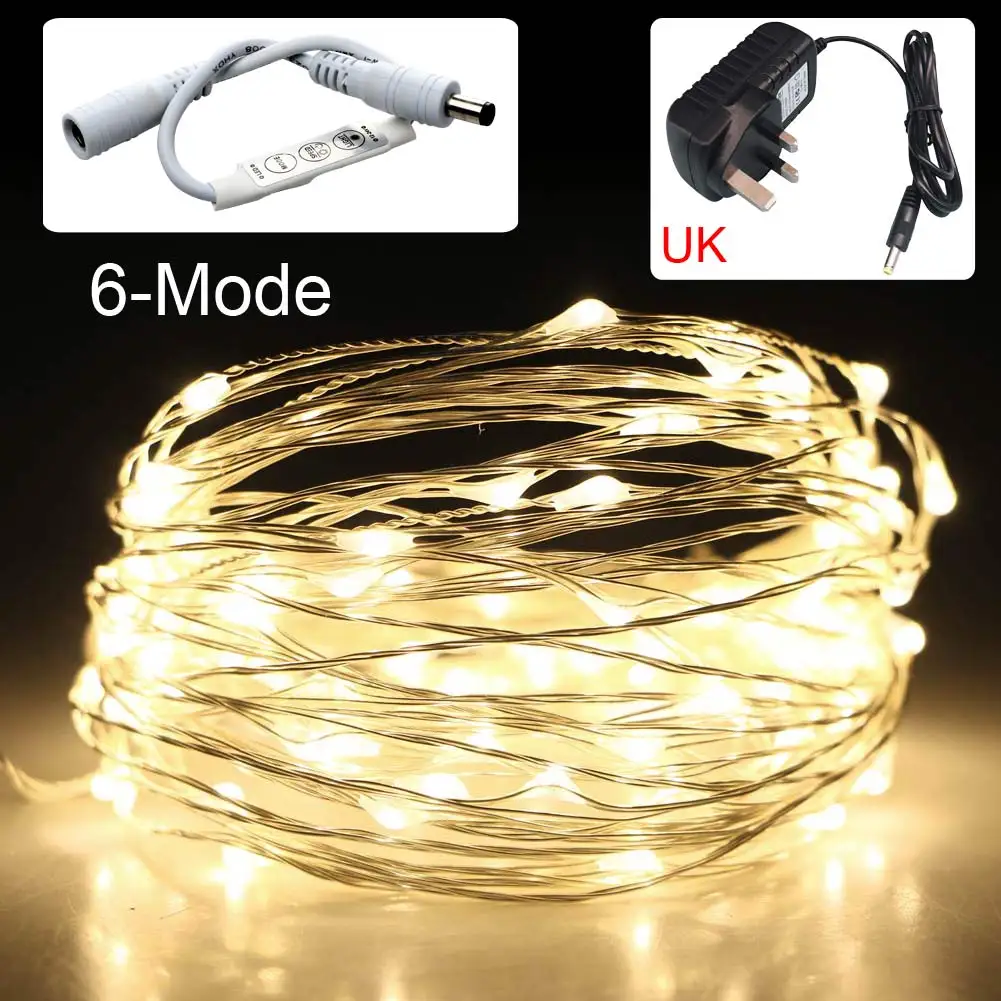 New 10M LED String lights with Dimming Controller Waterproof Holiday lighting For Fairy Christmas Tree Wedding Party Decoration