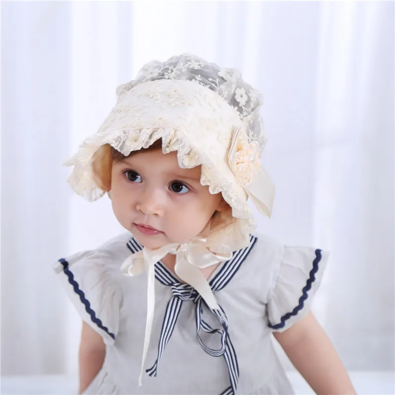 Bnaturalwell/шляпка для маленьких девочек; Свадебная шляпка; шляпка для малышей с кружевным цветком; чепчик для крещения; подарок для новорожденных; реквизит для фотосессии; H057