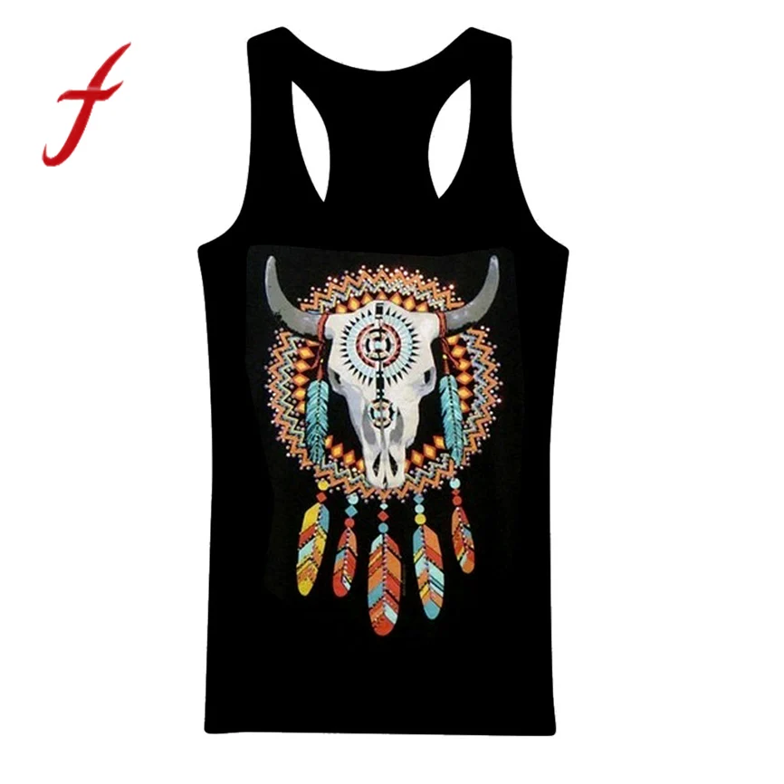 

Women clothes 2019 Large size ethnic style African print top feather print vest graphic tees women strapless sleeveless 5xl tops