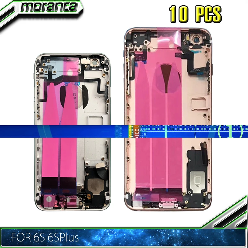 

10pcs Full Housing Back for iPhone 6s 6sPlus Plus Battery Cover Door Rear Middle Frame Chassis with Flex Cable Assembly