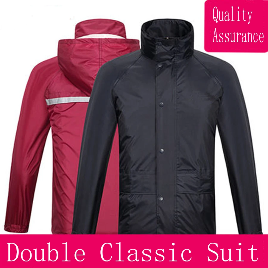 

Outdoor Soft Polyester Motorcycle Rain Suit Durable Cover Rain Raincoat Reflective Ulkona Waterproof Raincoats Rain Gear 50C0046