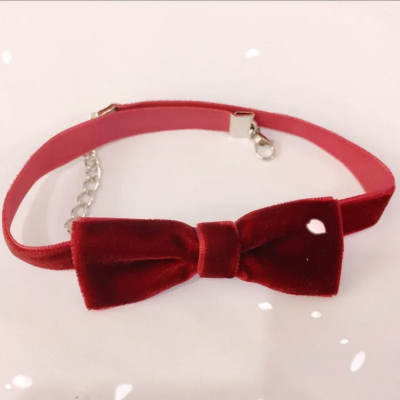 Ожерелье чокер женское с подвеской колокольчиком в стиле панк бантом короткая