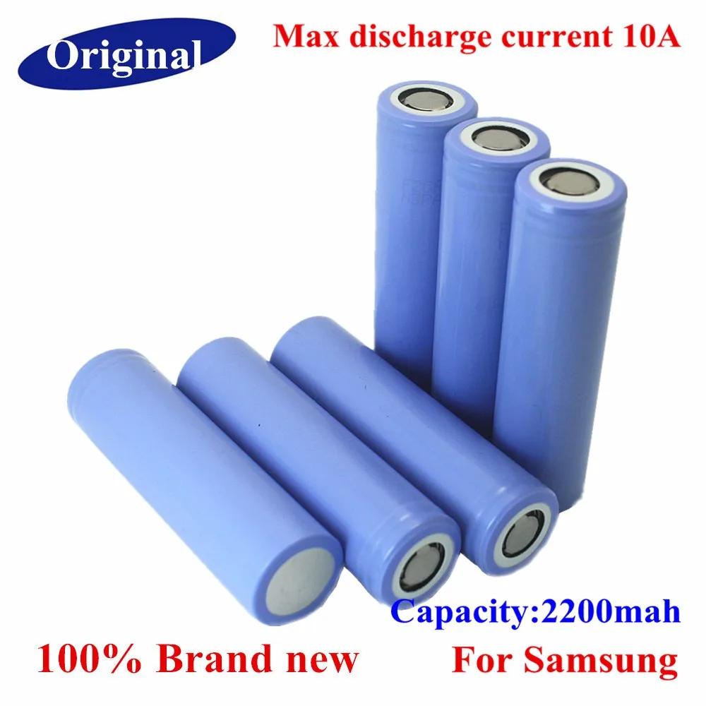 6 ШТ./1 ЛОТ Оригинал Для Samsung 18650 2200 mAh ICR18650-22PM 3.7 В литий-ионный 10A разряда 22PM высокой разрядки батареи 18650 аккумуляторная