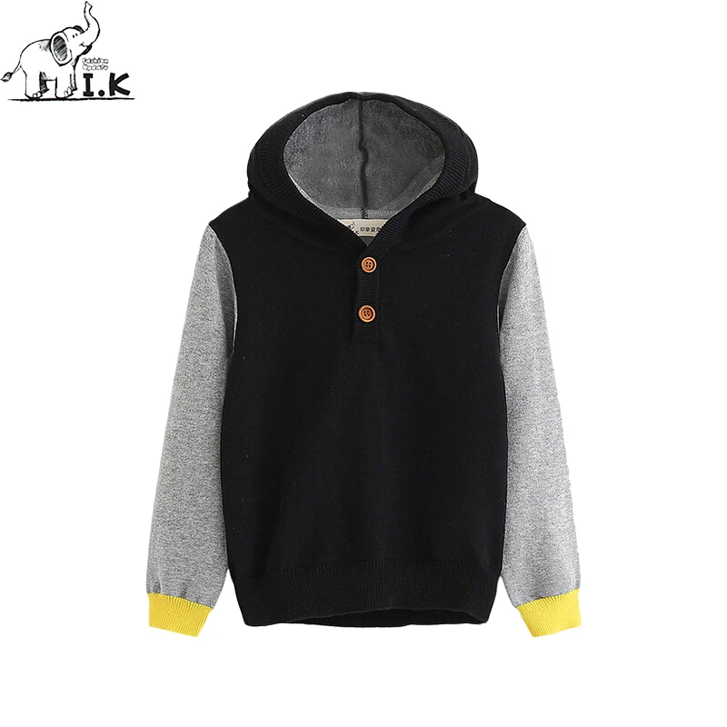 

New Toddler Baby Boys Knitted Outerwear Kids Hooded Pure Cotton Jacket Sweater Outfits Pullover Children Casual Clothing Coat