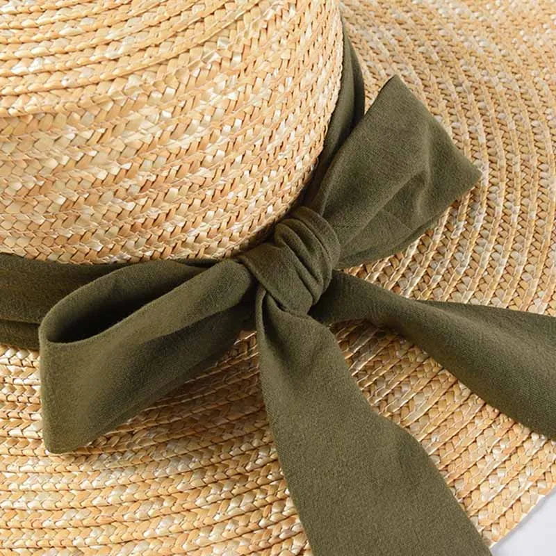 Новая модная шляпа с широкими полями, летняя пляжная Соломенная женская шляпа с бантом из ленты для отдыха, Дерби, Одри Хепберн