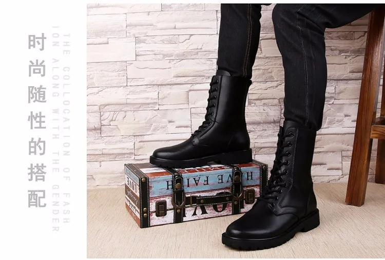 Большой размер 48, зимние ботинки «милитари», мужские тактические ботинки из яловичного спилка, Мужская зимняя обувь, мужские армейские ботинки на меху, chaussure homme