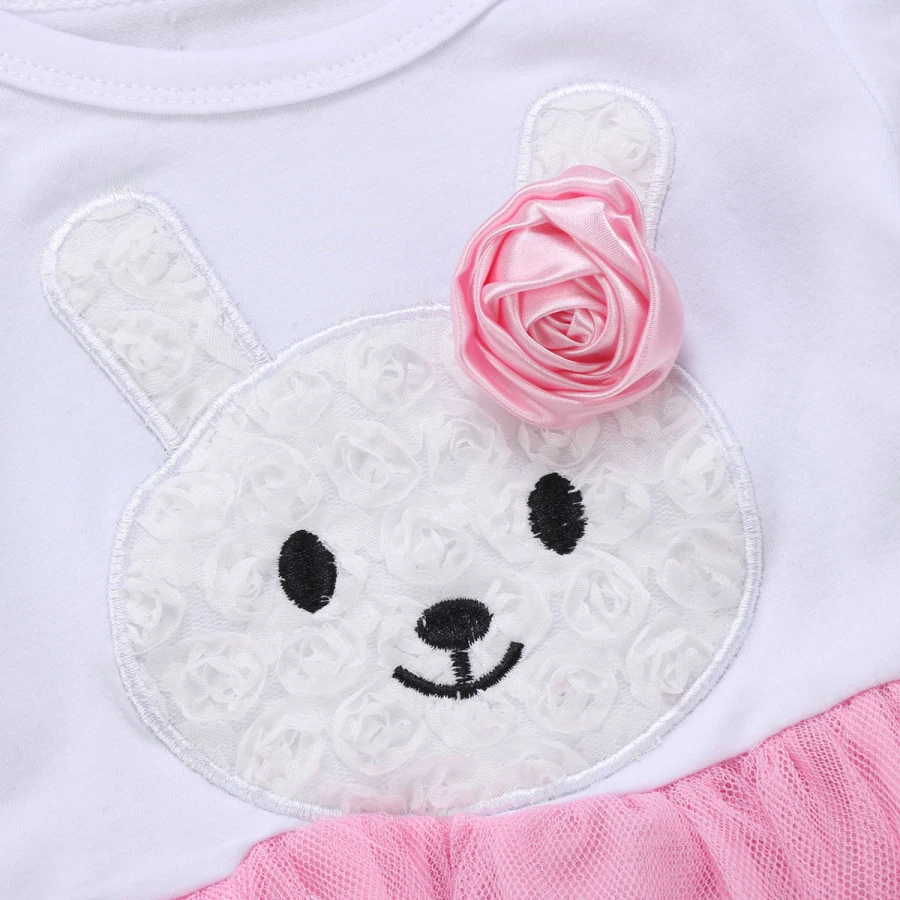Emmababy изящное платье принцессы и штаны; комплект одежды 2 шт. для новорожденных Одежда для детей; малышей; Девочек Кролик Кружево