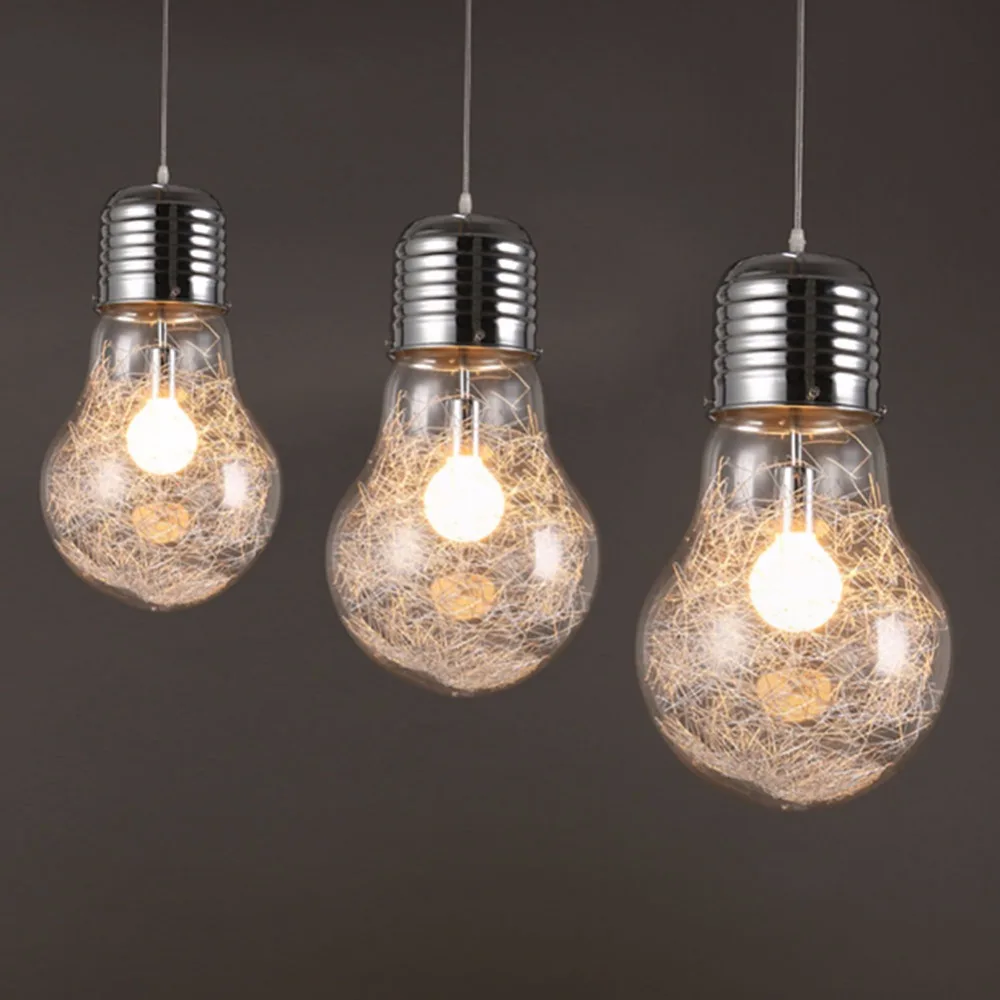 Brief Personalized Glass Big Bulb Pendant Light Bar Counter Aisle Lights Pendant Lamps Dia15cm 25cm 30cm