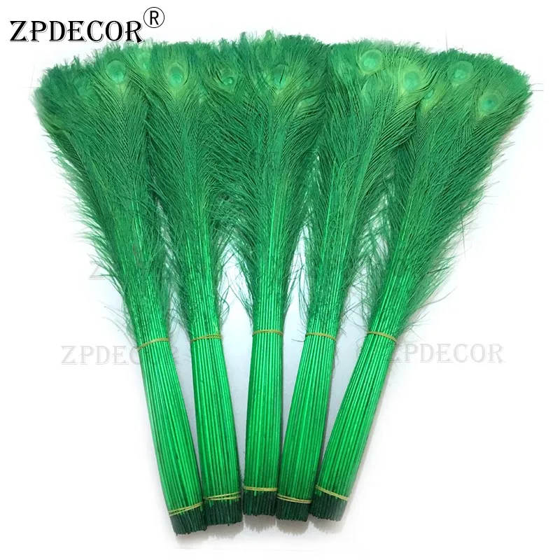 Inch32~ 36 80-90 см красиво окрашенные хвосты павлиньи перья - Цвет: Зеленый