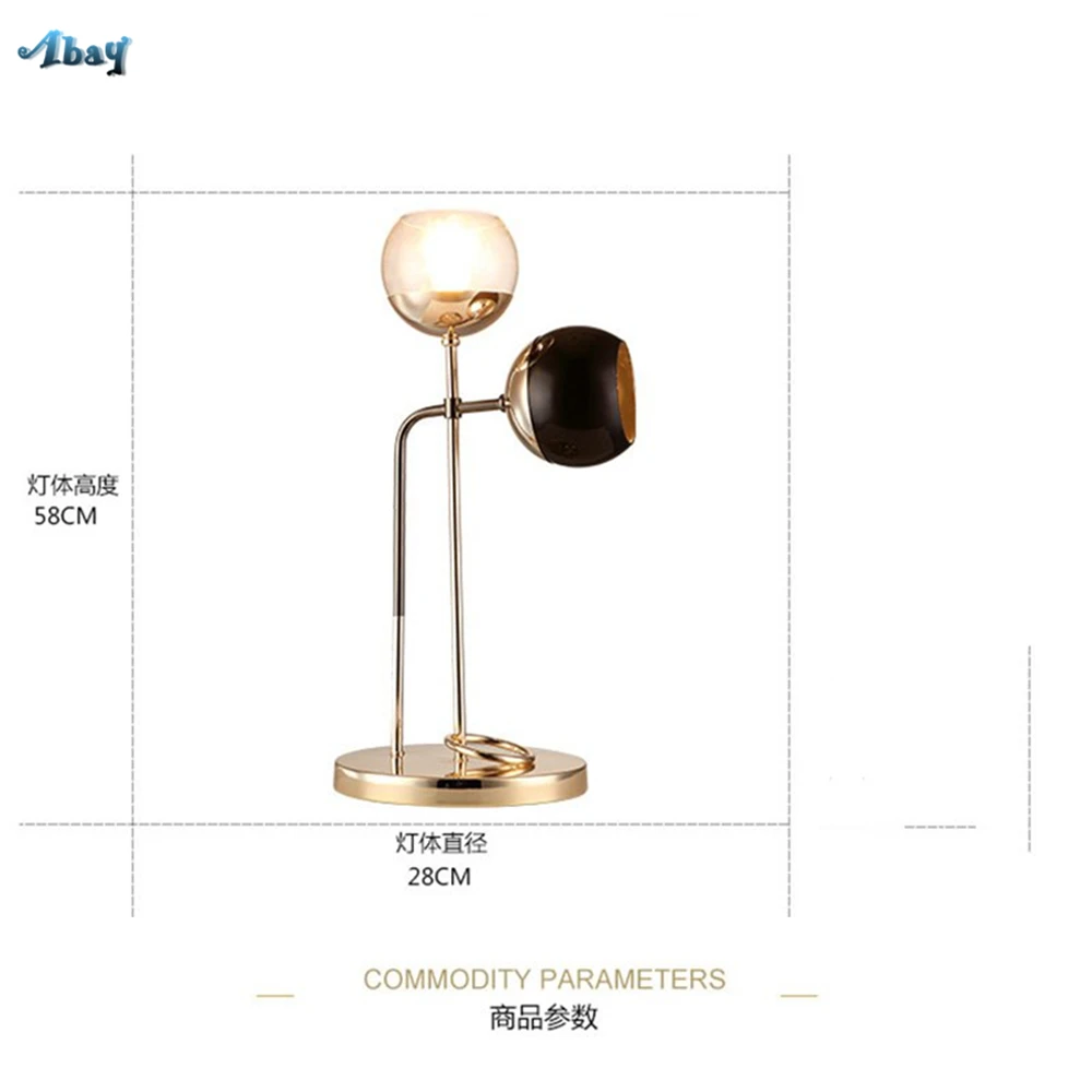 الحديثة الإبداعية اثنين Lampshape مصابيح طاولة ل غرفة المعيشة السرير مضمد مكتب منضدة مصباح الغرور الجدول المنزل ديكو الحديد Led