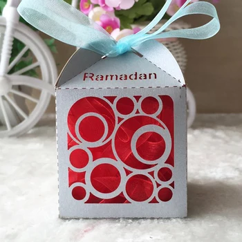 

50Pcs party decoration Paper Candy Box Birthday Party Supplies baby shower baptism Favors Bag Gift Ramadan Eid Ul-fitr theme
