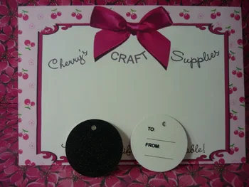 

5cm Black Round GLITTER Hang Tag