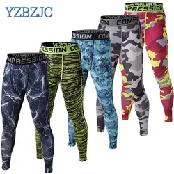 YZBZJC Для мужчин s брюки сжатия 2016 Новинка Crossfit колготки Для мужчин Бодибилдинг Брюки камуфляжные джоггеры