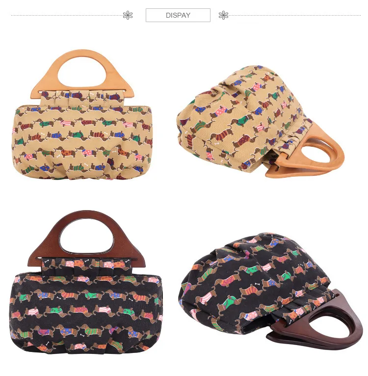 Dachshund Tote Cartoon Sausage Dog Pet Handbag Girl Casual Canvas Shoulder Bag for Women  Shopping Bag (19)